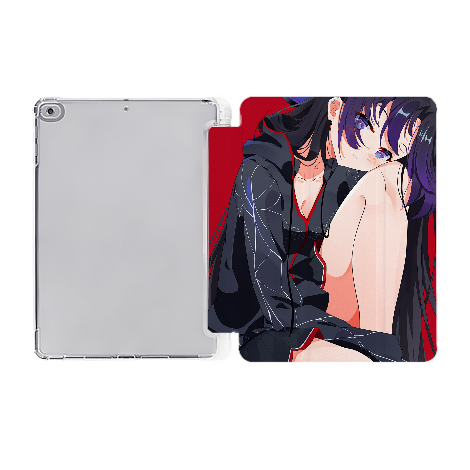 （画像用） 鬼滅の刃（きめつのやいば）蟲柱-胡蝶 しのぶ／こちょう しのぶ Kochou Shinobu IPad ケース ペン収納付き 三つ折りスタンド PUレザー×シリコン 対応機種9.5/10.5/10.9インチ